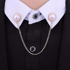 Pearl Chain Brooch Clothing Accessory Corsage