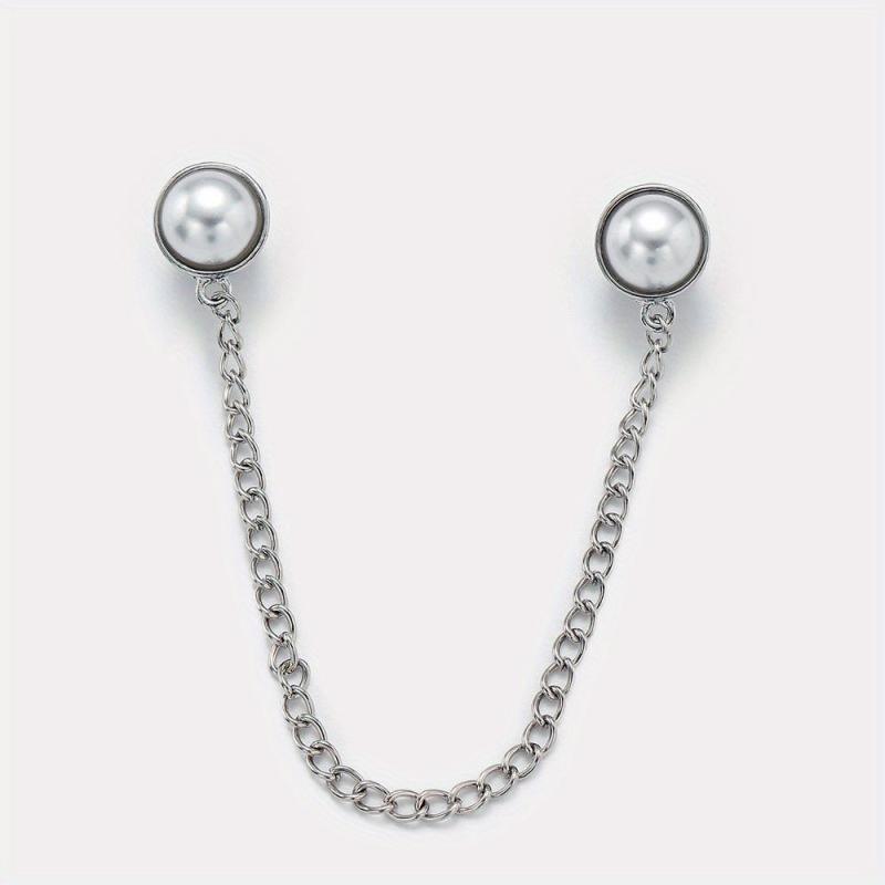 Pearl Chain Brooch Clothing Accessory Corsage