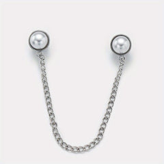 Pearl Chain Brooch Clothing Accessory Corsage