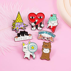 Large Eye Shaped Brooch Magnifying Glass Cat Rabbit Squid Bear