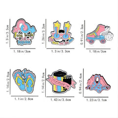 Summer Swimsuit Roller Skates Film Brooch