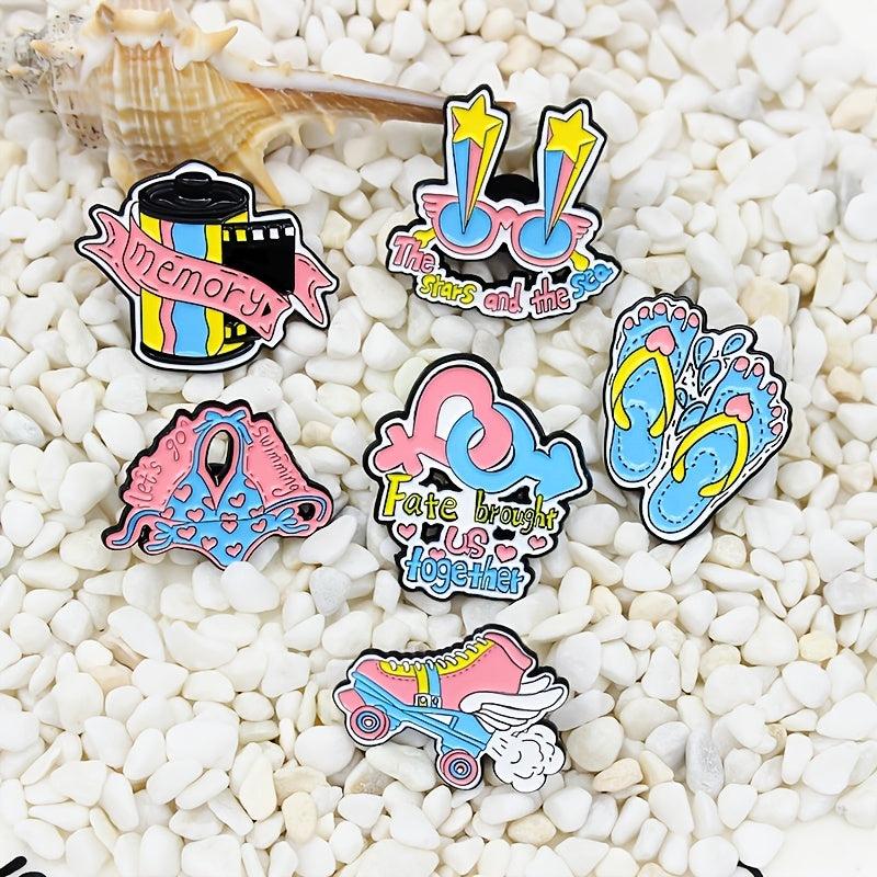 Summer Swimsuit Roller Skates Film Brooch