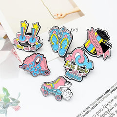 Summer Swimsuit Roller Skates Film Brooch