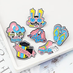 Summer Swimsuit Roller Skates Film Brooch