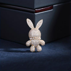 Zircon Rabbit Brooch for Men & Women