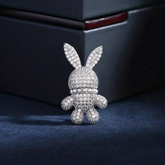 Zircon Rabbit Brooch for Men & Women