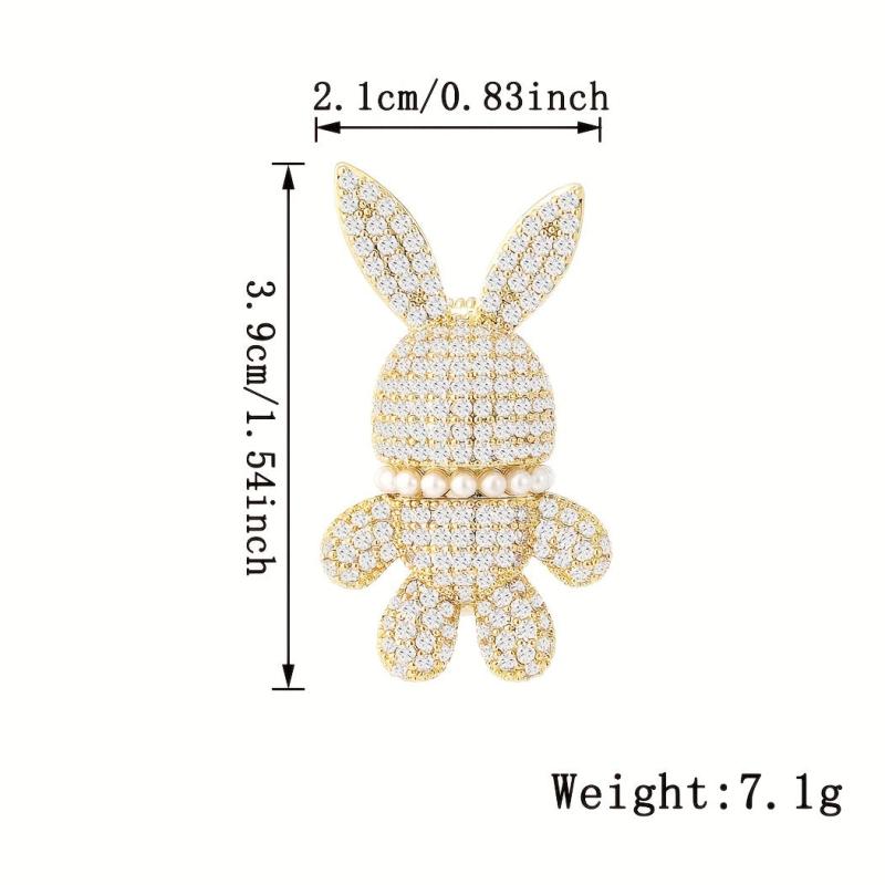 Zircon Rabbit Brooch for Men & Women