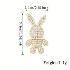 Zircon Rabbit Brooch for Men & Women