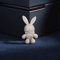 Zircon Rabbit Brooch for Men & Women