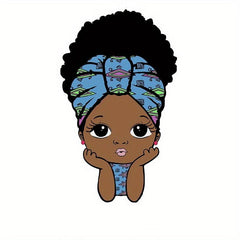 1pc Afro Girl Boy Iron on Sticker For Men Heat Transfer Vinyl Patches