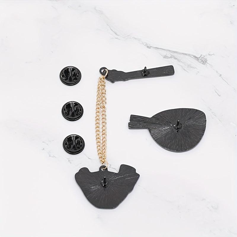 2pcs Cartoon Ramen Pin Enamel Noodle Bowl Brooch For Men