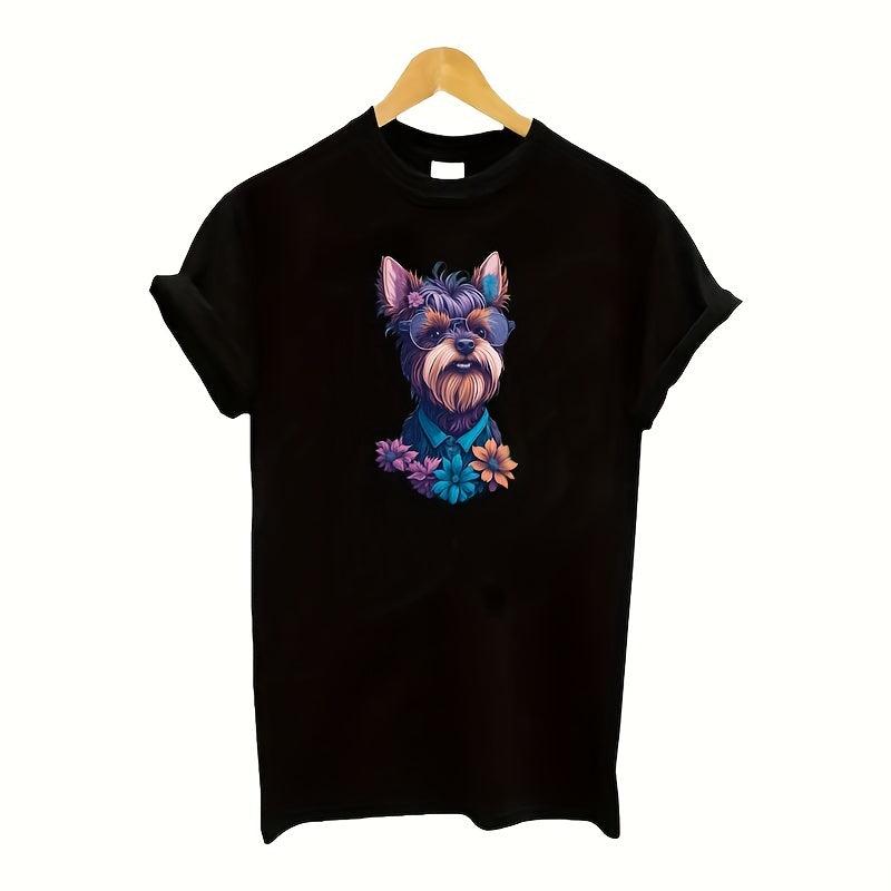1pc Cartoon Dog Heat Transfer Sticker for DIY Clothes & T-Shirts
