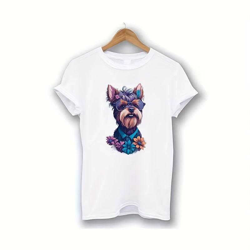 1pc Cartoon Dog Heat Transfer Sticker for DIY Clothes & T-Shirts