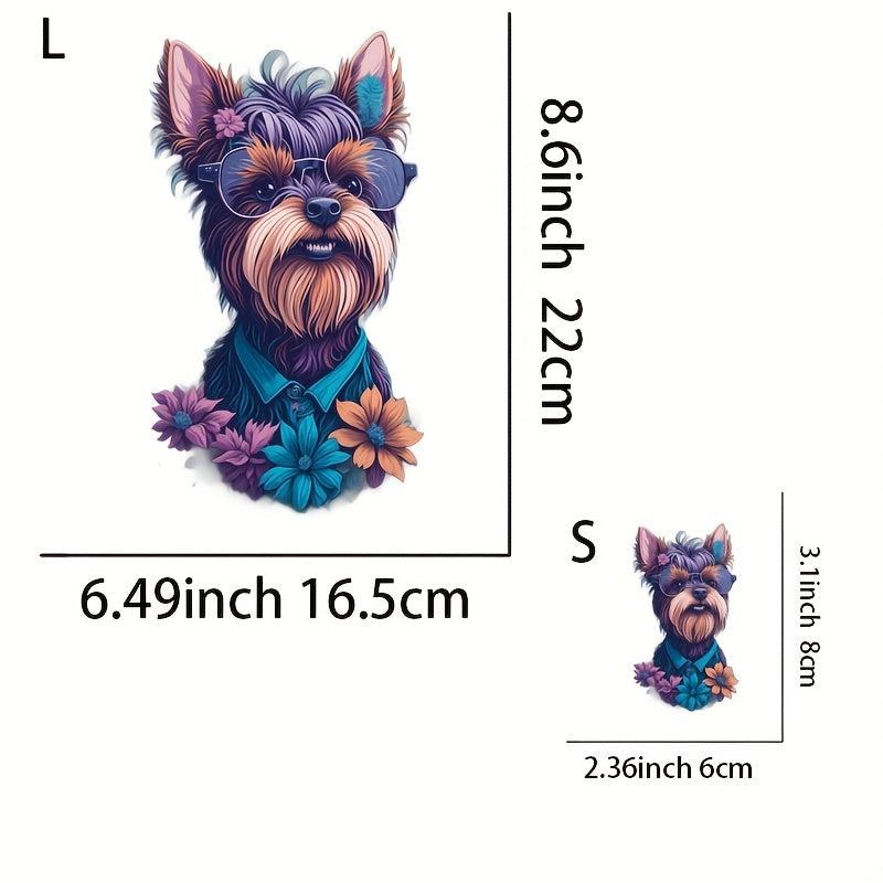 1pc Cartoon Dog Heat Transfer Sticker for DIY Clothes & T-Shirts