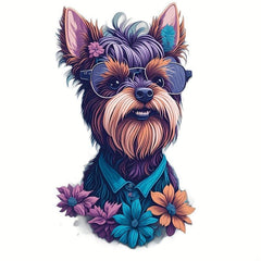 1pc Cartoon Dog Heat Transfer Sticker for DIY Clothes & T-Shirts