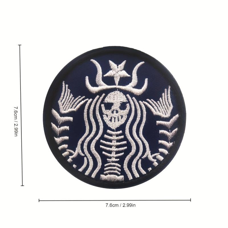Boys Pirate Skull Arm Patch - Embroidered Design
