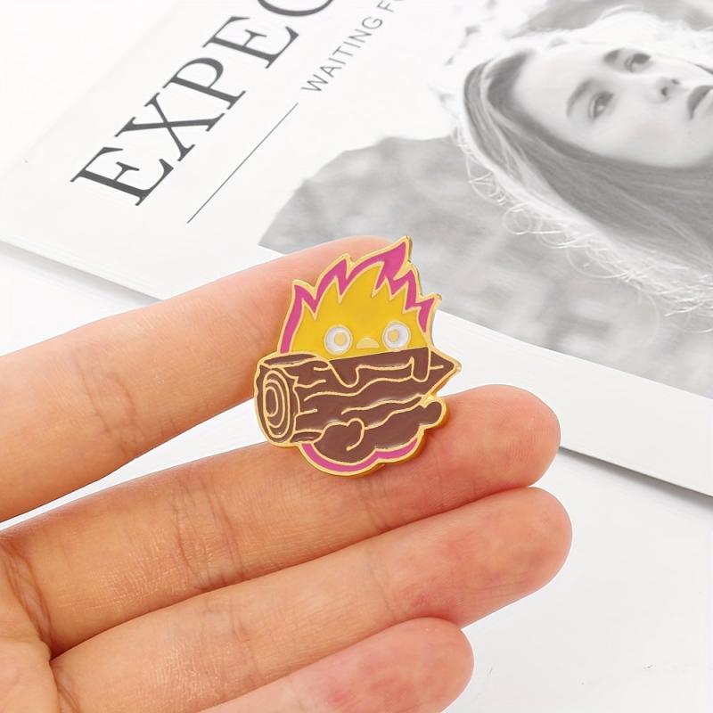 Cartoon Flame Tree Brooch for Men