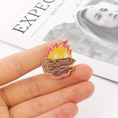 Cartoon Flame Tree Brooch for Men
