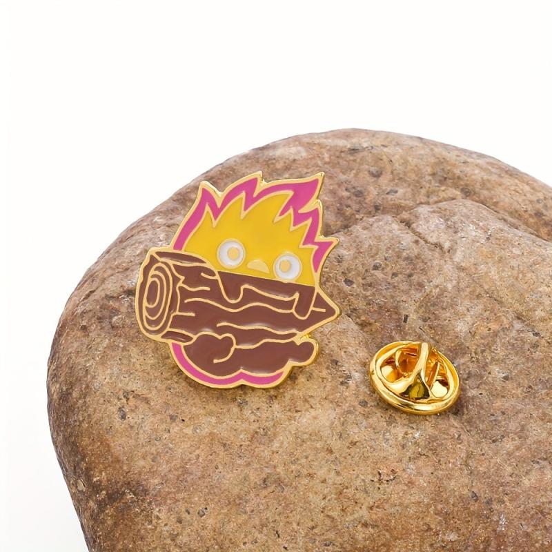 Cartoon Flame Tree Brooch for Men