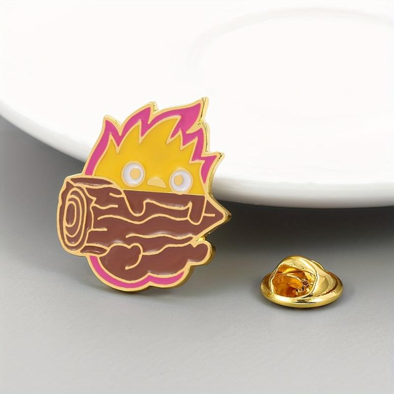 Cartoon Flame Tree Brooch for Men