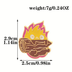 Cartoon Flame Tree Brooch for Men