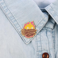 Cartoon Flame Tree Brooch for Men