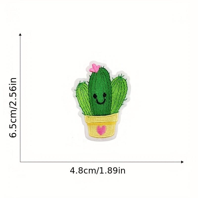 20pcs Cactus Feather Iron On Patches For Men Sew On Embroidered Applique