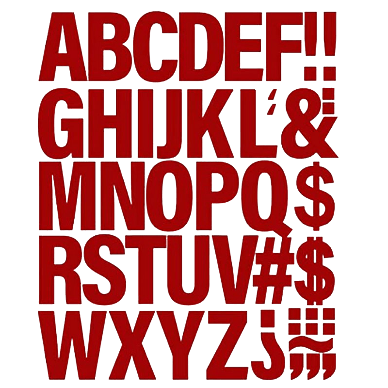 Iron-on Letters Heat Transfer Printing Stickers for Clothes, 5.08cm, 7 Colors