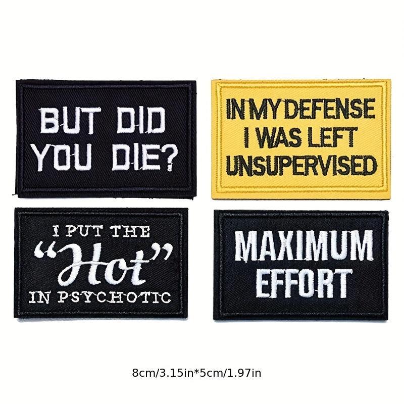 20pcs Letter Badge Cartoon Stickers For Men Computer Embroidered Chapter Patch