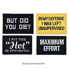 20pcs Letter Badge Cartoon Stickers For Men Computer Embroidered Chapter Patch