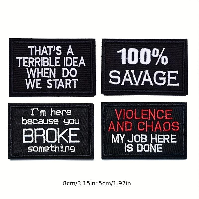 20pcs Letter Badge Cartoon Stickers For Men Computer Embroidered Chapter Patch