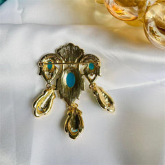 Medieval Court Style Crystal Brooch Scarf Buckle Cheongsam Accessories