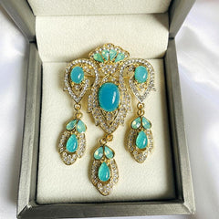 Medieval Court Style Crystal Brooch Scarf Buckle Cheongsam Accessories