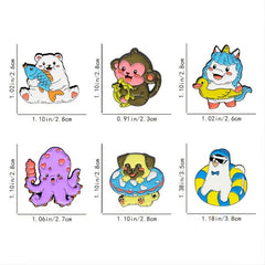 Cartoon Animal Brooches for Kids