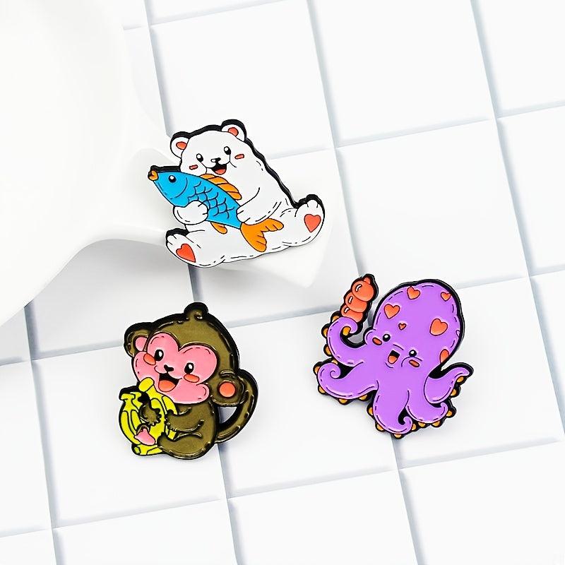 Cartoon Animal Brooches for Kids