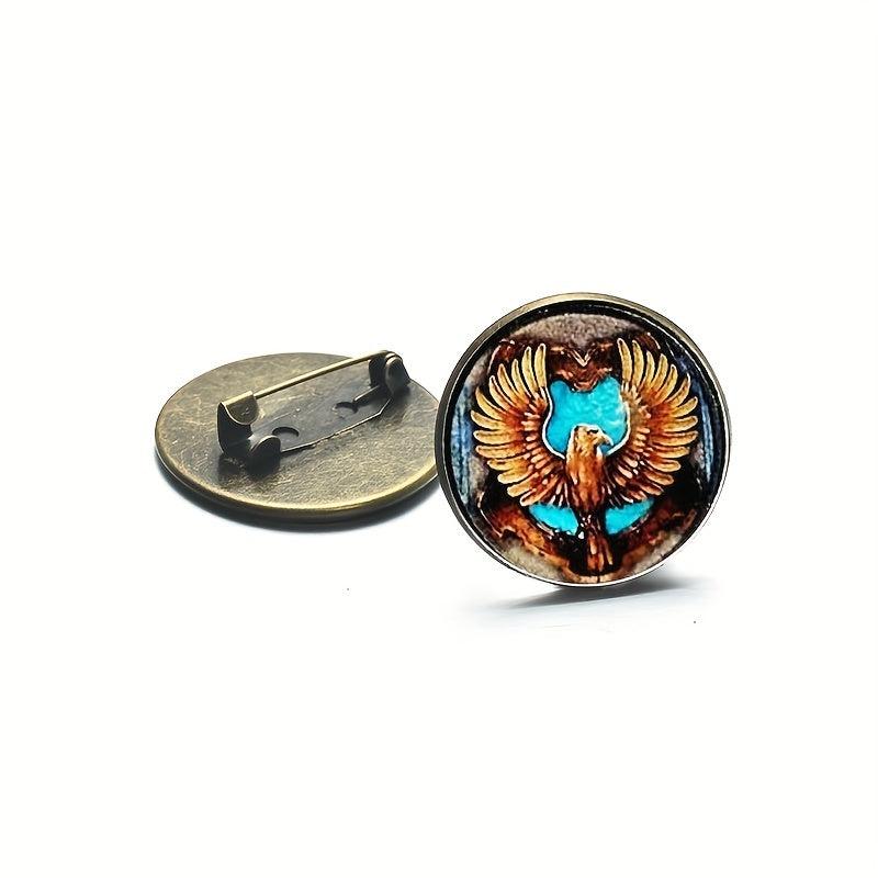Vintage Brooch Pin with Glass Inlay
