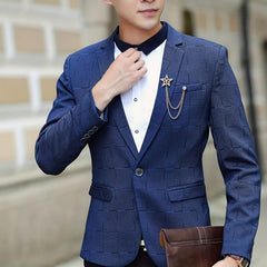 Star Tassel Chain Collar Pins Pentagram Brooch Men's Rhinestone