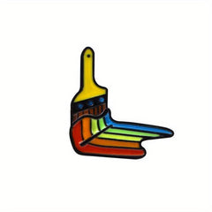 Rainbow Painting Tools Brooch Colored Palette Brushes Pins