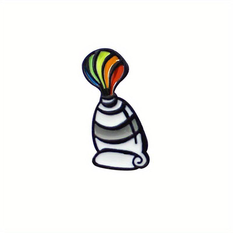 Rainbow Painting Tools Brooch Colored Palette Brushes Pins