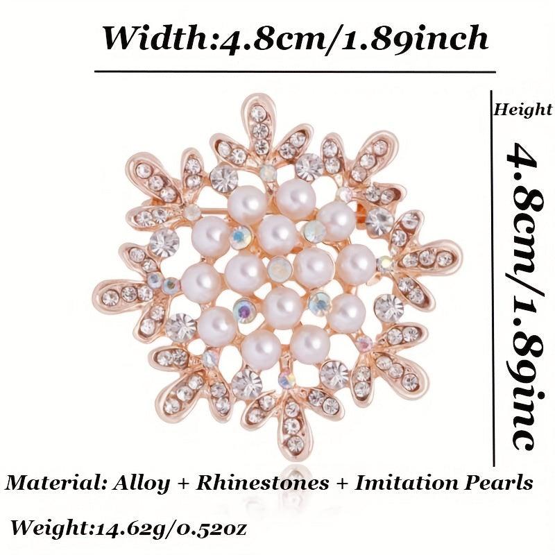 Silk Scarf Buckle with Rhinestone Pearl Brooch
