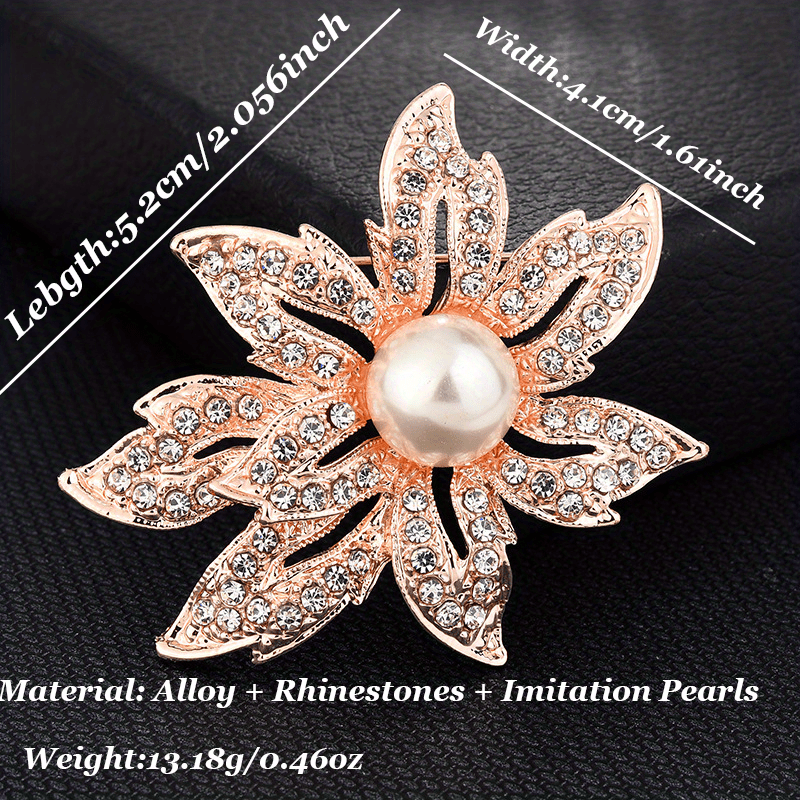 Silk Scarf Buckle with Rhinestone Pearl Brooch