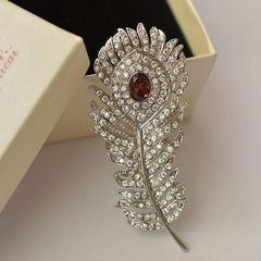 Zircon Peacock Feather Brooch For Men Accessories