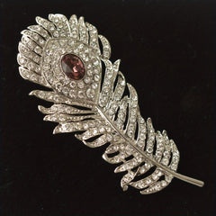 Zircon Peacock Feather Brooch For Men Accessories