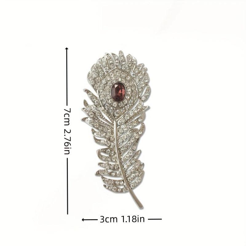 Zircon Peacock Feather Brooch For Men Accessories