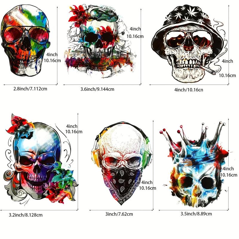 6pcs Iron On Heat Transfer Patches for Men - Washable Print for Clothes