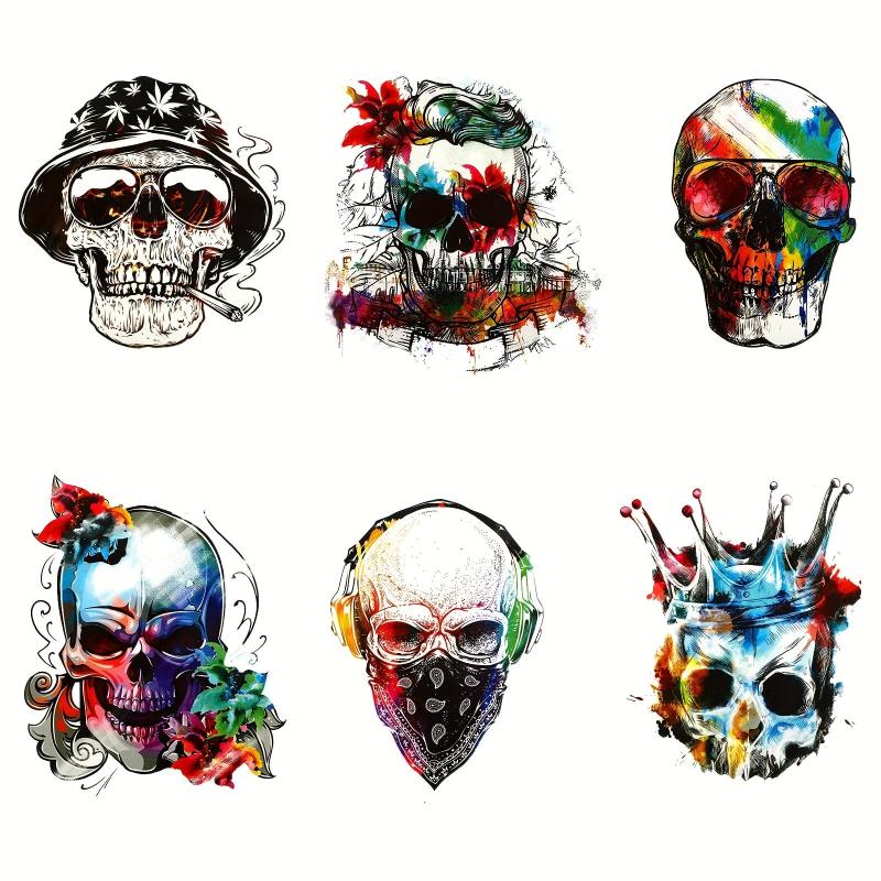 6pcs Iron On Heat Transfer Patches for Men - Washable Print for Clothes
