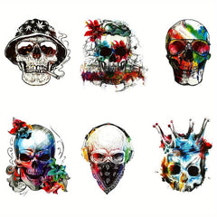 6pcs Iron On Heat Transfer Patches for Men - Washable Print for Clothes