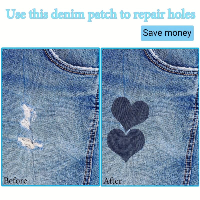 J CARP 12pcs Denim Fabric Iron on Patches Men Strong Glue Repair Kit