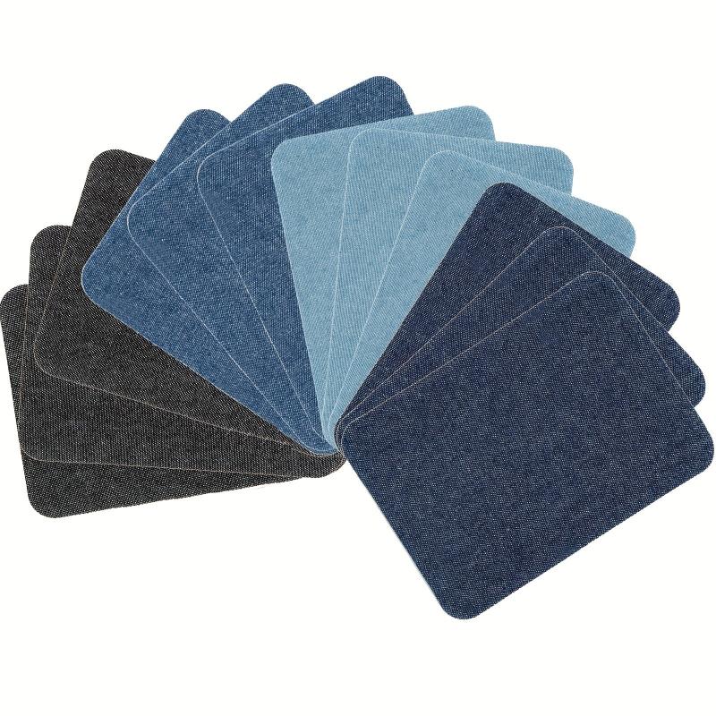 J CARP 12pcs Denim Fabric Iron on Patches Men Strong Glue Repair Kit