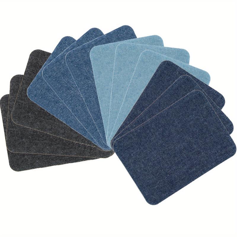 J CARP 12pcs Denim Fabric Iron on Patches Men Strong Glue Repair Kit
